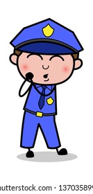 Feeling Lovely - Retro Cop Policeman Vector Illustration