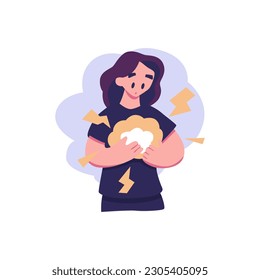 feeling overwhelmed flat style illustration vector design