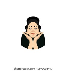 feeling sad icon female vector illustration