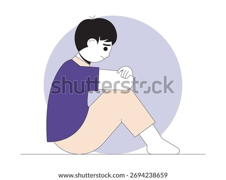 The feeling of sadness that makes overthinking hopeless cartoon vector illustration.
