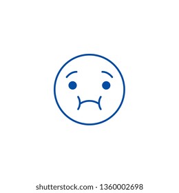 Feeling Sick Emoji Line Icon Concept. Feeling Sick Emoji Flat  Vector Symbol, Sign, Outline Illustration.