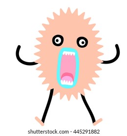 feeling surprised or shocked.angry face  cute and doodle  monster cartoon  