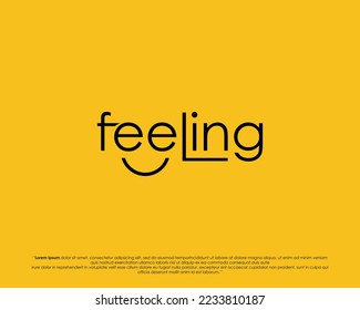 FEELING text logo design vector template