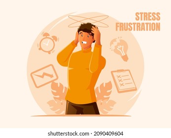 Feeling tired and stressed Frustrated man