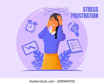 Feeling tired and stressed Frustrated woman