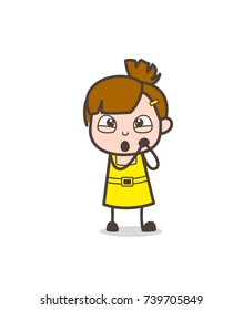 Feeling Very Happy Expression - Cute Cartoon Girl Vector
