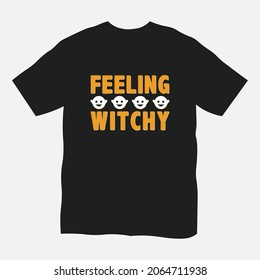 Feeling witchy halloween t-shirt design template