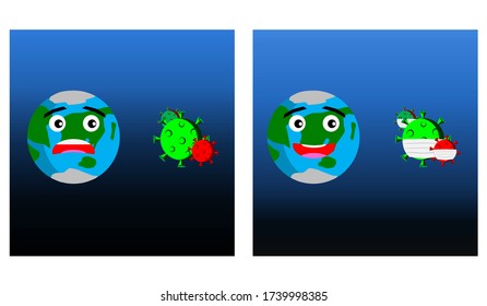 
The feeling of the world when encountering a virus by showing off the face.