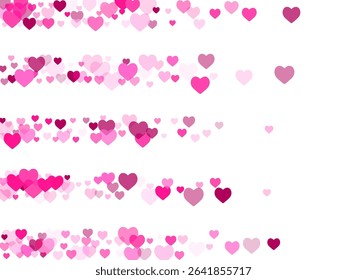 Feelings concept scattered hearts romantic vector design. Wedding romantic pattern. Joyful pink hearts romance design. Spirited ornament.