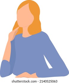 Los sentimientos de depresión dudan. Carácter incierto. Caricaturas con opciones alternativas difíciles. ilustración vectorial. Muchacha considerada confundida. Solución de problemas. 