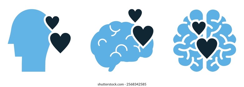 Feelings and Psychology Icons Vector for mental health awareness and personal development.