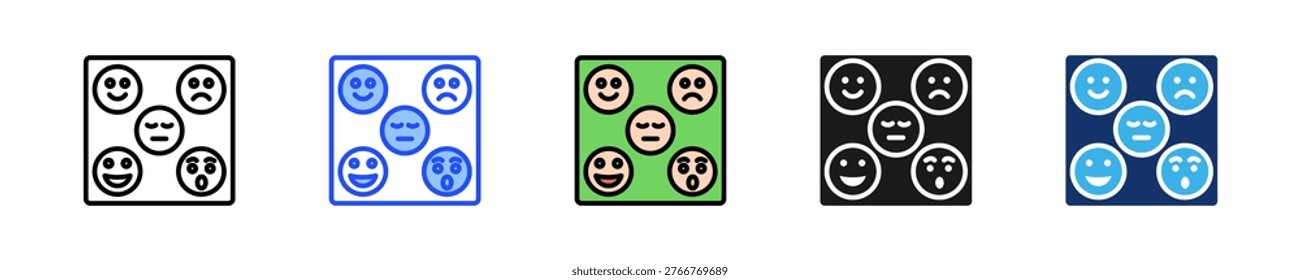 Feelings Tracker Icon Collection With Multiple Styles