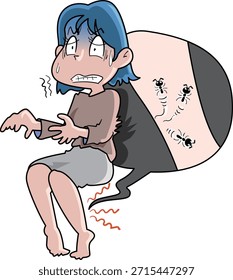 Parece que as formigas estão rastejando em você - uma ilustração de pernas inquietas.
