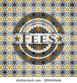 Fees arabesque style emblem. arabic decoration. 