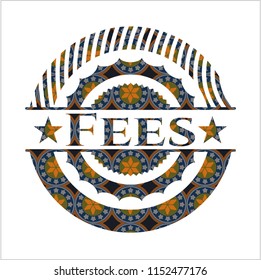 Fees arabic style badge. Arabesque decoration.