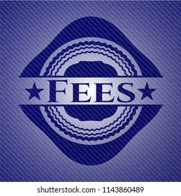 Fees badge with denim background