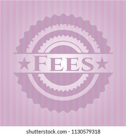 Fees badge with pink background