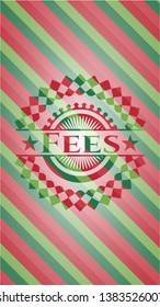 Fees christmas badge. Vector Illustration. Detailed.