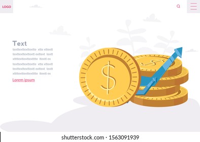 Fees and funding, Rich finance to earning currency, capital concept, money transfer, e-commerce, success economy accounting vector illustration. A lot of money coins