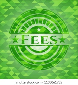 Fees green emblem with mosaic background