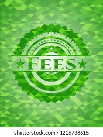 Fees green emblem with mosaic background