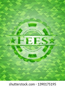 Fees green emblem with mosaic ecological style background. Vector Illustration. Detailed.