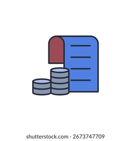 Icono de Tarifas. Signo de estilo lineal para concepto móvil y Diseño web. Icono de Vector. Símbolo, ilustración del logotipo. Gráficos de Vector