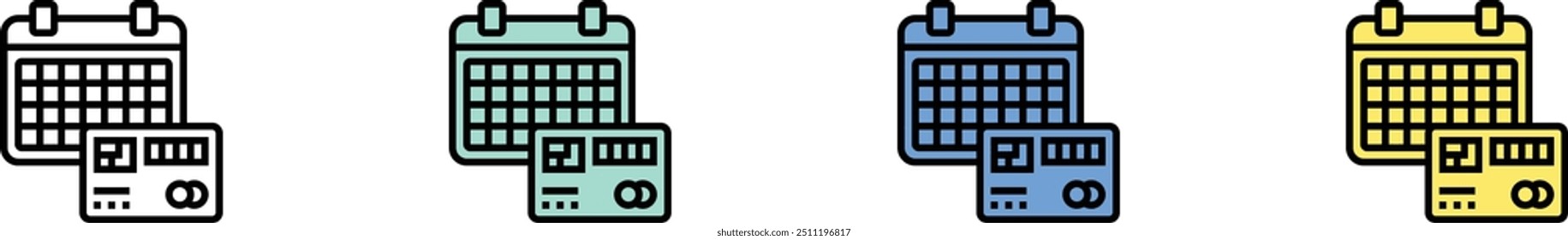 fees icon. Outline, Green, Blue and Yellow Style Design Isolated On White Background