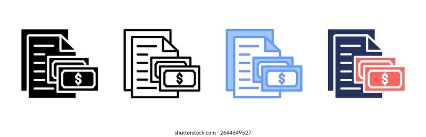 Ícone de taxas folha de vários estilos coleção