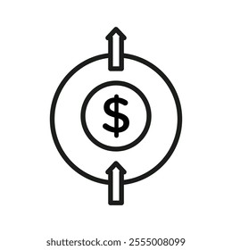 Fees Increase icon Simple thin line flat symbol