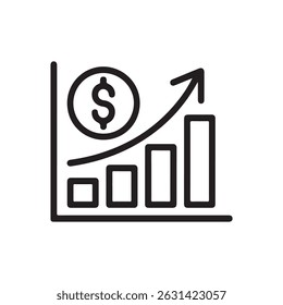 Fees Increase icon Thin line art collection, vector illustration