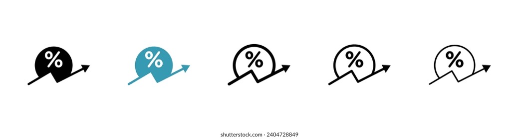 Fees Increase vector icon set. Inflation raise vector illustration. Wage increase sign vector illustration for Ui designs.