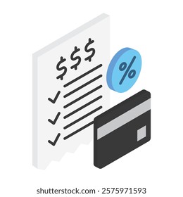Fees isometric 3D. use for modern concept, print, UI, UX kit, web and app development. Vector EPS 10, related to education, business, finance, investment.
