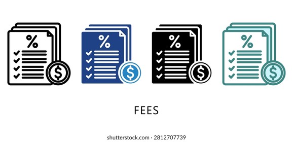 Fees Multi Style Icon. Mini Illustration For Modern Concept, Ui, Ux Web And App Development. Related To Export And Import, Business Logistics.