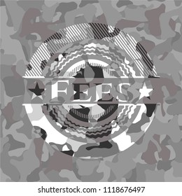 Fees on grey camouflage texture