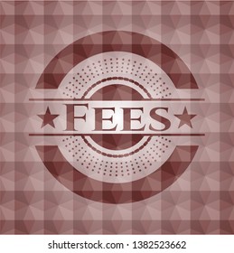 Fees red seamless geometric emblem.