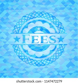 Fees sky blue emblem. Mosaic background