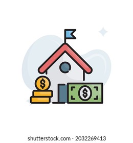 Fees vector filled outline icon style illustration. EPS 10 file