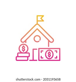 Fees vector gradient icon style illustration. EPS 10 File
