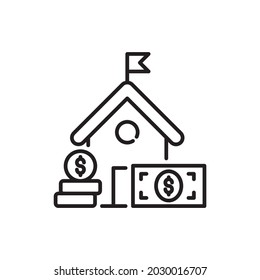Fees vector outline icon style illustration. EPS 10 file