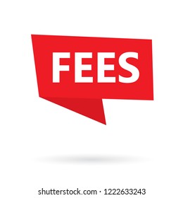 fees word on a sticker- vector illustration