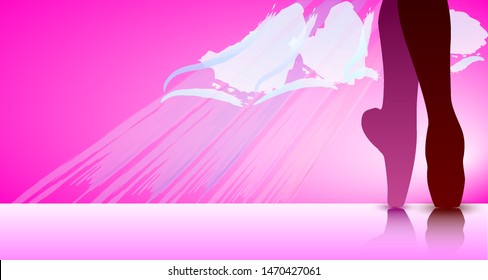 the feet of a ballet dancer in vector execution