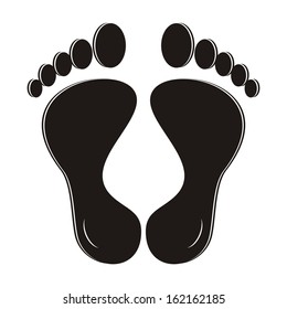 feet, black vector icon