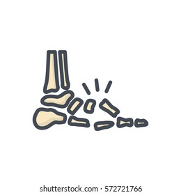 feet broken bones icon