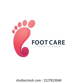 Feet care logo design vector. Feet massaging symbol