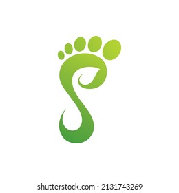 Vector de diseño del logotipo de cuidado de pies. Símbolo de masaje de pies