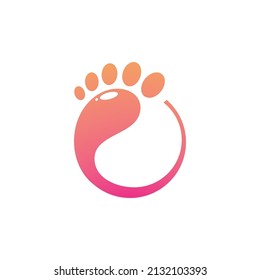 Feet care logo design vector. Feet massaging symbol