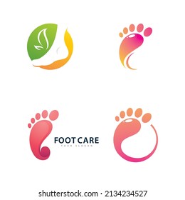 Feet care logo design vector. Feet massaging symbol
