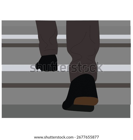 feet climbing stairs. feet climbing 