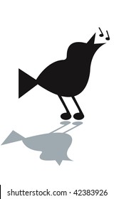 feet was composed of musical notes bird